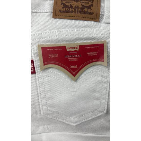 Levi’s Denim 100% Cotton White Shortalls Kid Toddler Girl 2T - Picture 6 of 8